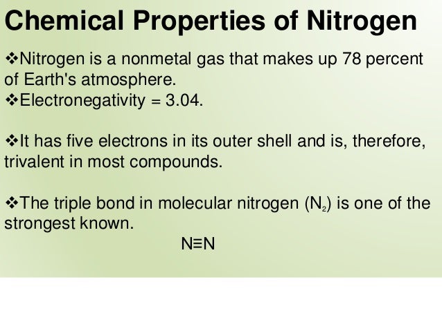 Chemical property of nitrogen