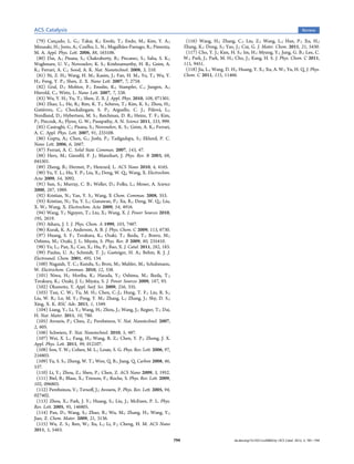 ACS Catalysis                                                                                                                                              Review

  (79) Cançado, L. G.; Takai, K.; Enoki, T.; Endo, M.; Kim, Y. A.;                 (116) Wang, H.; Zhang, C.; Liu, Z.; Wang, L.; Han, P.; Xu, H.;
Mizusaki, H.; Jorio, A.; Coelho, L. N.; Magalhães-Paniago, R.; Pimenta,           Zhang, K.; Dong, S.; Yao, J.; Cui, G. J. Mater. Chem. 2011, 21, 5430.
M. A. Appl. Phys. Lett. 2006, 88, 163106.                                           (117) Cho, Y. J.; Kim, H. S.; Im, H.; Myung, Y.; Jung, G. B.; Lee, C.
  (80) Das, A.; Pisana, S.; Chakraborty, B.; Piscanec, S.; Saha, S. K.;            W.; Park, J.; Park, M. H.; Cho, J.; Kang, H. S. J. Phys. Chem. C 2011,
Waghmare, U. V.; Novoselov, K. S.; Krishnamurthy, H. R.; Geim, A.                  115, 9451.
K.; Ferrari, A. C.; Sood, A. K. Nat. Nanotechnol. 2008, 3, 210.                     (118) Jia, L.; Wang, D. H.; Huang, Y. X.; Xu, A. W.; Yu, H. Q. J. Phys.
  (81) Ni, Z. H.; Wang, H. M.; Kasim, J.; Fan, H. M.; Yu, T.; Wu, Y.               Chem. C 2011, 115, 11466.
H.; Feng, Y. P.; Shen, Z. X. Nano Lett. 2007, 7, 2758.
  (82) Graf, D.; Molitor, F.; Ensslin, K.; Stampfer, C.; Jungen, A.;
Hierold, C.; Wirtz, L. Nano Lett. 2007, 7, 238.
  (83) Wu, Y. H.; Yu, T.; Shen, Z. X. J. Appl. Phys. 2010, 108, 071301.
  (84) Zhao, L.; He, R.; Rim, K. T.; Schiros, T.; Kim, K. S.; Zhou, H.;
Gutiérrez, C.; Chockalingam, S. P.; Arguello, C. J.; Pálová, L.;
Nordlund, D.; Hybertsen, M. S.; Reichman, D. R.; Heinz, T. F.; Kim,
P.; Pinczuk, A.; Flynn, G. W.; Pasupathy, A. N. Science 2011, 333, 999.
  (85) Casiraghi, C.; Pisana, S.; Novoselov, K. S.; Geim, A. K.; Ferrari,
A. C. Appl. Phys. Lett. 2007, 91, 233108.
  (86) Gupta, A.; Chen, G.; Joshi, P.; Tadigadapa, S.; Eklund, P. C.
Nano Lett. 2006, 6, 2667.
  (87) Ferrari, A. C. Solid State Commun. 2007, 143, 47.
  (88) Herz, M.; Giessibl, F. J.; Mannhart, J. Phys. Rev. B 2003, 68,
045301.
  (89) Zheng, B.; Hermet, P.; Henrard, L. ACS Nano 2010, 4, 4165.
  (90) Yu, Y. L.; Hu, Y. P.; Liu, X.; Deng, W. Q.; Wang, X. Electrochim.
Acta 2009, 54, 3092.
  (91) Sun, S.; Murray, C. B.; Weller, D.; Folks, L.; Moser, A. Science
2000, 287, 1989.
  (92) Kristian, N.; Yan, Y. S.; Wang, X Chem. Commun. 2008, 353.
  (93) Kristian, N.; Yu, Y. L.; Gunawan, P.; Xu, R.; Deng, W. Q.; Liu,
X. W.; Wang, X. Electrochim. Acta 2009, 54, 4916.
  (94) Wang, Y.; Nguyen, T.; Liu, X.; Wang, X. J. Power Sources 2010,
195, 2619.
  (95) Aihara, J. I. J. Phys. Chem. A 1999, 103, 7487.
  (96) Kurak, K. A.; Anderson, A. B. J. Phys. Chem. C 2009, 113, 6730.
  (97) Huang, S. F.; Terakura, K.; Ozaki, T.; Ikeda, T.; Boero, M.;
Oshima, M.; Ozaki, J. I.; Miyata, S. Phys. Rev. B 2009, 80, 235410.
  (98) Yu, L.; Pan, X.; Cao, X.; Hu, P.; Bao, X. J. Catal. 2011, 282, 183.
  (99) Paulus, U. A.; Schmidt, T. J.; Gasteiger, H. A.; Behm, R. J. J.
Electroanal. Chem. 2001, 495, 134.
  (100) Nagaiah, T. C.; Kundu, S.; Bron, M.; Muhler, M.; Schuhmann,
W. Electrochem. Commun. 2010, 12, 338.
  (101) Niwa, H.; Horiba, K.; Harada, Y.; Oshima, M.; Ikeda, T.;
Terakura, K.; Ozaki, J. I.; Miyata, S. J. Power Sources 2009, 187, 93.
  (102) Okamoto, Y. Appl. Surf. Sci. 2009, 256, 335.
  (103) Tsai, C. W.; Tu, M. H.; Chen, C.-J.; Hung, T. F.; Liu, R. S.;
Liu, W. R.; Lo, M. Y.; Peng, Y. M.; Zhang, L.; Zhang, J.; Shy, D. S.;
Xing, X. K. RSC Adv. 2011, 1, 1349.
  (104) Liang, Y.; Li, Y.; Wang, H.; Zhou, J.; Wang, J.; Regier, T.; Dai,
H. Nat. Mater. 2011, 10, 780.
  (105) Avouris, P.; Chen, Z.; Perebeinos, V. Nat. Nanotechnol. 2007,
2, 605.
  (106) Schwierz, F. Nat. Nanotechnol. 2010, 5, 487.
  (107) Wei, X. L.; Fang, H.; Wang, R. Z.; Chen, Y. P.; Zhong, J. X.
Appl. Phys. Lett. 2011, 99, 012107.
  (108) Son, Y. W.; Cohen, M. L.; Louie, S. G. Phys. Rev. Lett. 2006, 97,
216803.
  (109) Yu, S. S.; Zheng, W. T.; Wen, Q. B.; Jiang, Q. Carbon 2008, 46,
537.
  (110) Li, Y.; Zhou, Z.; Shen, P.; Chen, Z. ACS Nano 2009, 3, 1952.
  (111) Biel, B.; Blase, X.; Triozon, F.; Roche, S. Phys. Rev. Lett. 2009,
102, 096803.
  (112) Perebeinos, V.; Tersoﬀ, J.; Avouris, P. Phys. Rev. Lett. 2005, 94,
027402.
  (113) Zhou, X.; Park, J. Y.; Huang, S.; Liu, J.; McEuen, P. L. Phys.
Rev. Lett. 2005, 95, 146805.
  (114) Pan, D.; Wang, S.; Zhao, B.; Wu, M.; Zhang, H.; Wang, Y.;
Jiao, Z. Chem. Mater. 2009, 21, 3136.
  (115) Wu, Z. S.; Ren, W.; Xu, L.; Li, F.; Cheng, H. M. ACS Nano
2011, 5, 5463.

                                                                             794                             dx.doi.org/10.1021/cs200652y | ACS Catal. 2012, 2, 781−794
 