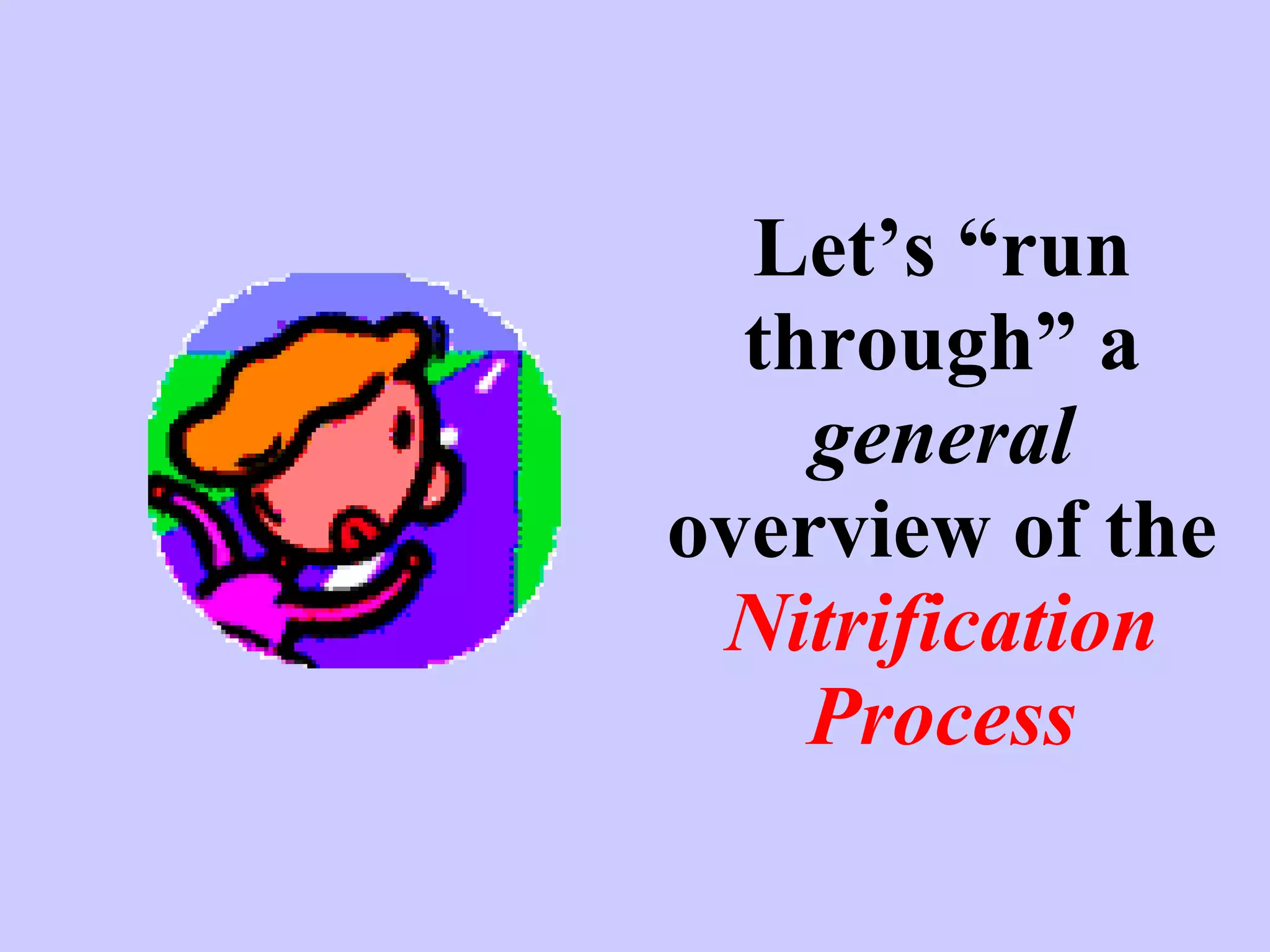 Let’s “run through” a  general  overview of the  Nitrification Process 
