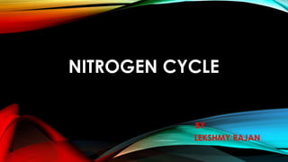 NITROGEN CYCLE
BY
LEKSHMY RAJAN
 