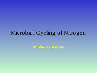 Microbial Cycling of Nitrogen
M. Waqar Akhtar
 