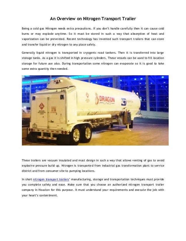 Nitrogen Transport Trailer Houston