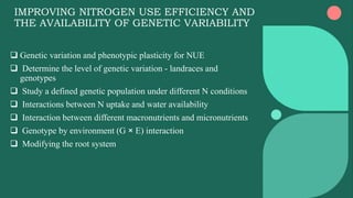 QTL for Nitrogen use efficiency in plants | PPTX