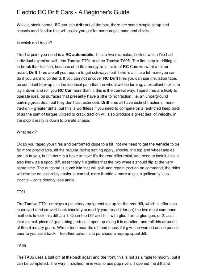 rc drift beginner's guide