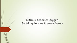 Nitrous Oxide & Oxygen
Avoiding Serious Adverse Events
 