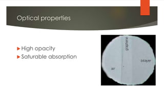 Optical properties 
 High opacity 
 Saturable absorption 
 