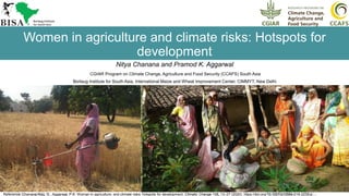 Women in agriculture and climate risks: Hotspots for development