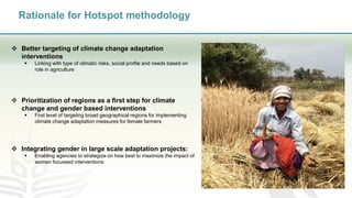 Women in agriculture and climate risks: Hotspots for development