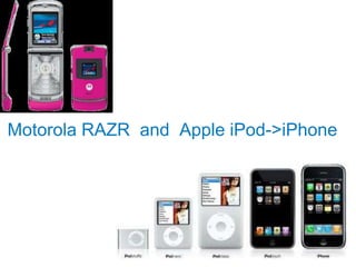 Motorola RAZR and Apple iPod->iPhone
 