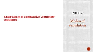 Other Modes of Noninvasive Ventilatory
Assistance
Modes of
ventilation
 