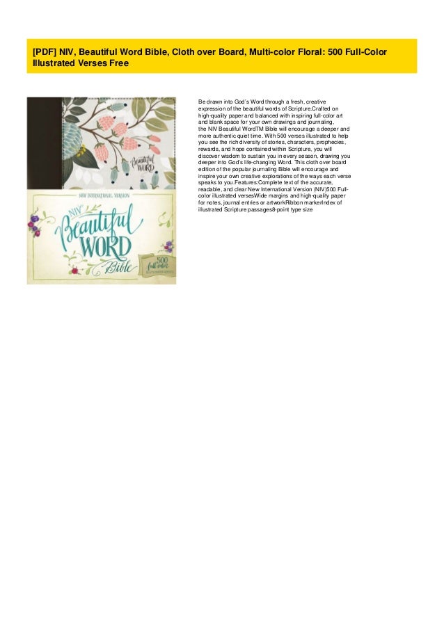 Pdf Niv Beautiful Word Bible Cloth Over Board Multi Color Floral