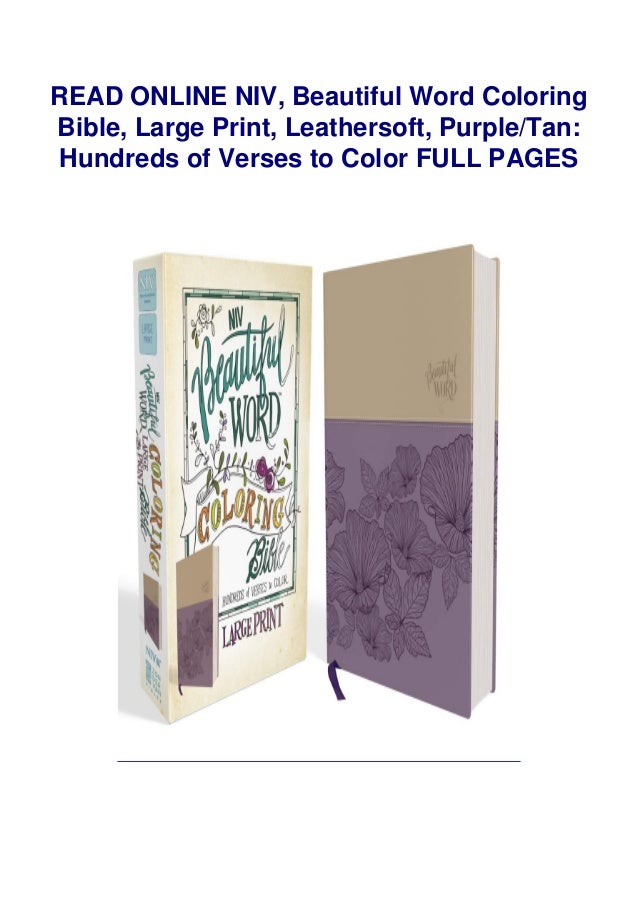 NIV, Beautiful Word Coloring Bible, Large Print, Leathersoft, Purple/Tan: