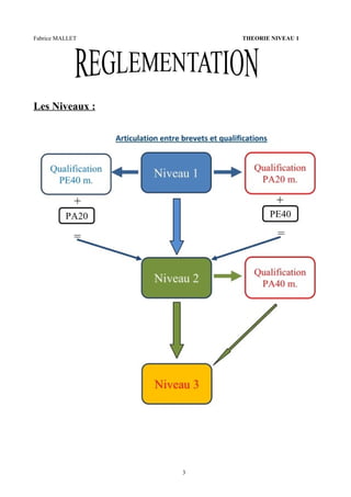 Fabrice MALLET THEORIE NIVEAU 1
Les Niveaux :
3
 