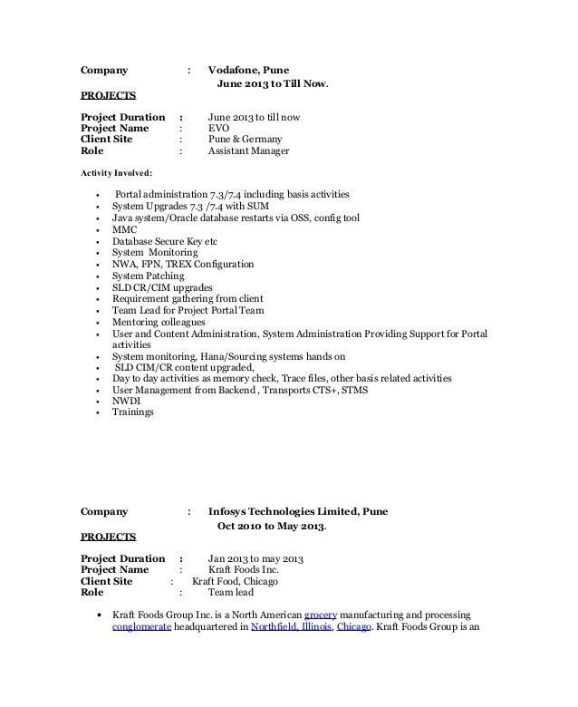 Enterprise portal resume