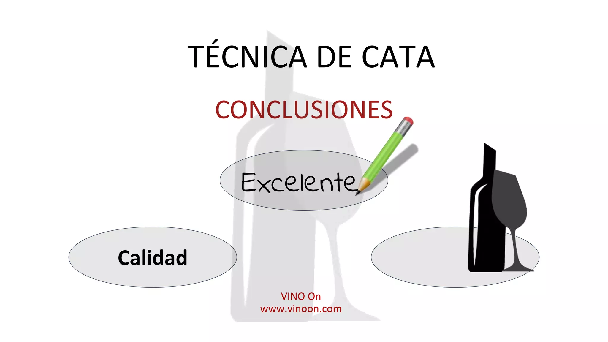 TÉCNICA DE CATA
CONCLUSIONES
VINO On
www.vinoon.com
Calidad
Excelente
 