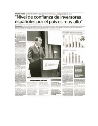 Xavier Urios: "Nivel de confianza de inversores españoles por el país es muy alto": El Peruano