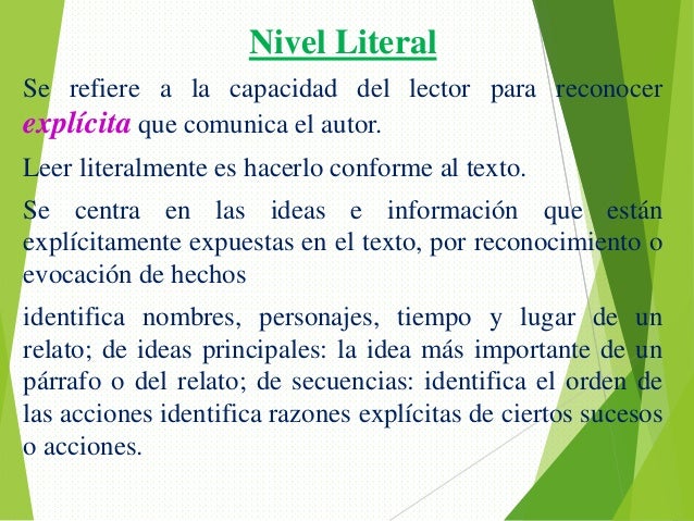 Nivel de lectura literal