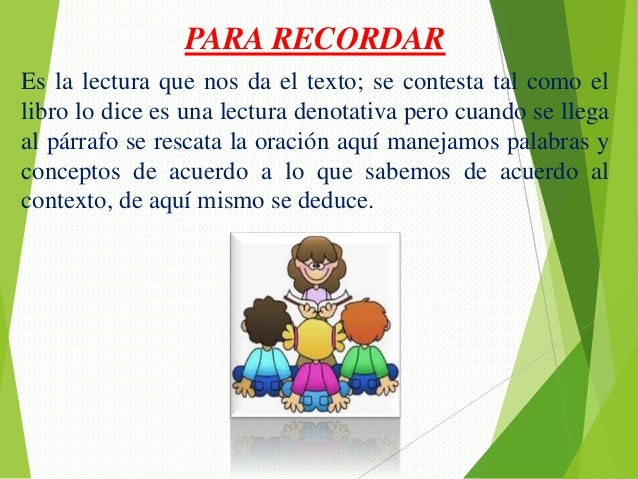 Nivel de lectura literal
