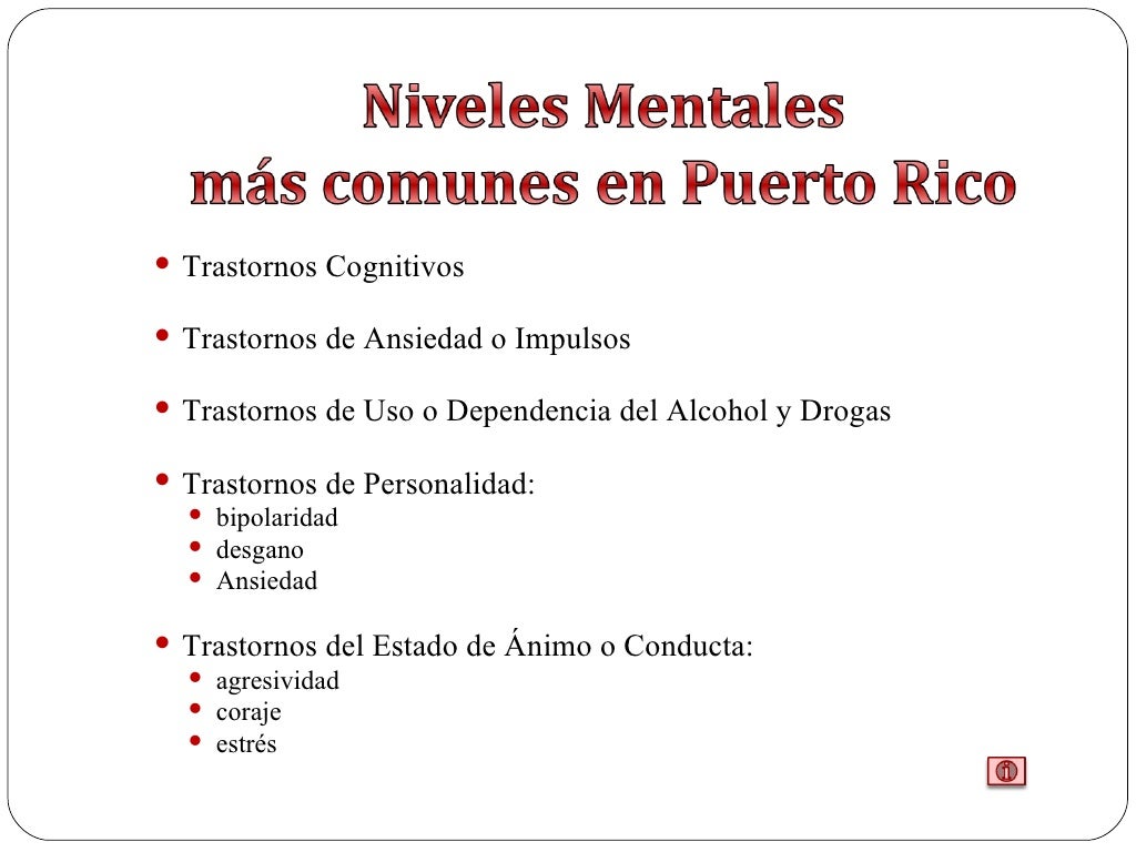 Nivel de Salud Mental en Puerto Rico