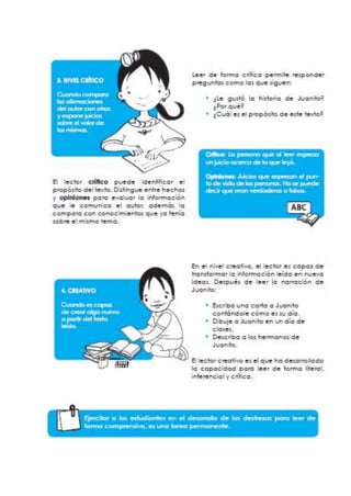 Niveles de comprension lectora