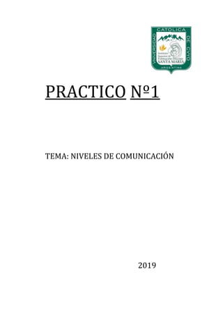 PRACTICO Nº1
TEMA: NIVELES DE COMUNICACIÓN
2019