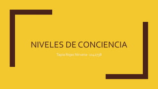 NIVELES DE CONCIENCIA
Tapia Rojas Nirvana- 1142738
 