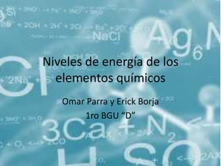 Niveles de energía de los
elementos químicos
Omar Parra y Erick Borja
1ro BGU “D”
 