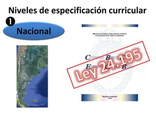Niveles de especificación curricular 
 
Nacional 
 