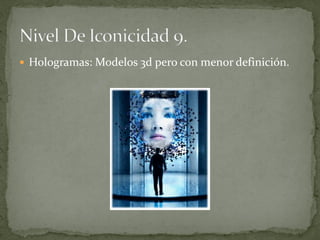  Hologramas: Modelos 3d pero con menor definición.
 