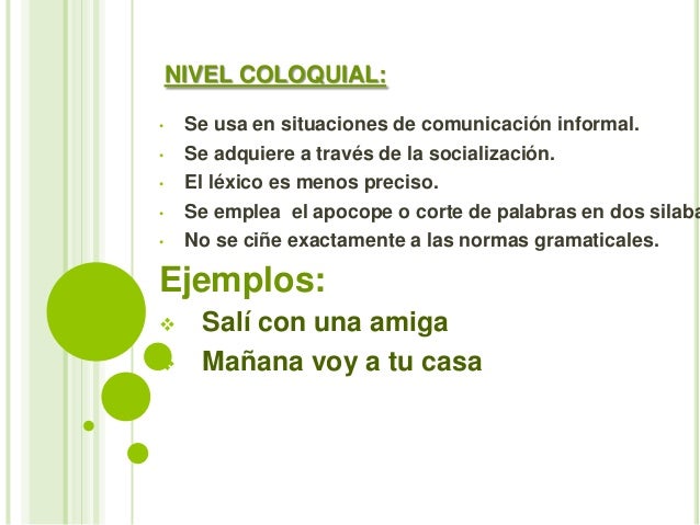 Niveles de la lengua