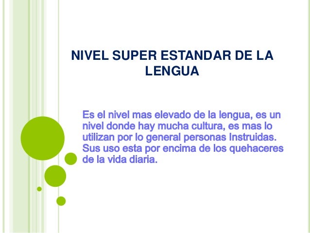 Niveles de la lengua