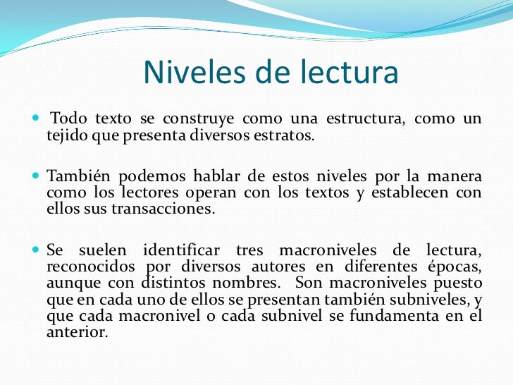 Niveles de lectura