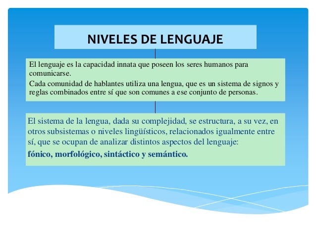 Niveles de lenguaje