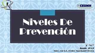 C
Niveles De
Prevención
3° “C”
Junio 2017
Mtro. en S.P. Pedro Macbani Olvera
 