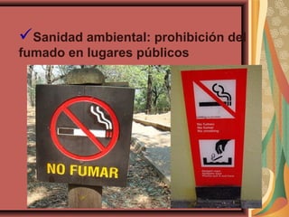 Sanidad ambiental: prohibición del
fumado en lugares públicos
 