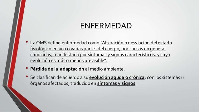 Que Es La Enfermedad Segun La Oms