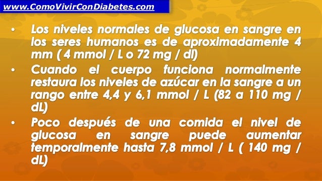 Niveles Normales de Glucosa en Sangre Niveles Normales de Glucosa en Sangre