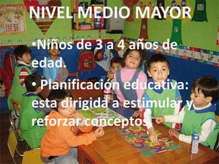  La planificación educativa: está centrada en el juego. Nivel Medio MayorNiños de 3 a 4 años de edad.