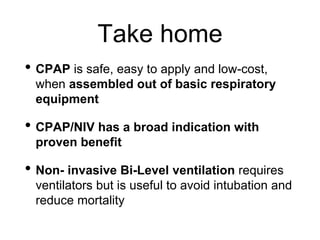 Non invasive ventilation (NIV) in low resource settings | PPTX
