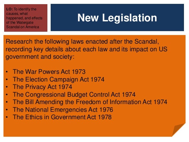 What were the effects of the Watergate scandal?