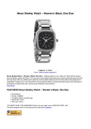 Nixon Shelley Watch – Women’s Black, One Size




                                                                                  Listprice : $ 150.00
                                                                           Price : Click to check low price !!!

                                   Nixon Shelley Watch – Women’s Black, One Size – Getting ready for a fun night out? Start with the basics –
                                   aka the Shelley watch from Nixon. This cute and super stylish watch features a custom stainless steel case that
                                   will look sharp with any outfit!Custom stainless steel caseSolid stainless steel H links with locking deployment
                                   claspWater-resistant up to 100 metersThree hand Japanese Mivota movementPrinted indices and markings on
                                   dialCustom-molded hands with vertical brush finishStud-textured bezel
                                   See Details

                                   FEATURED Nixon Shelley Watch – Women’s Black, One Size
                                          Brand:Nixon
                                          Model: A362000
                                          Condition:brand new with tags
                                          Band color: silver
                                          Dial color: black

                                   YOU MUST HAVE THIS AWASOME Product, be sure order now to SPECIAL PRICE. Get
                                   The best cheapest price on the web we have searched. ClickHere




Powered by TCPDF (www.tcpdf.org)
 
