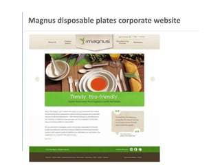 Magnus disposable plates corporate website
 