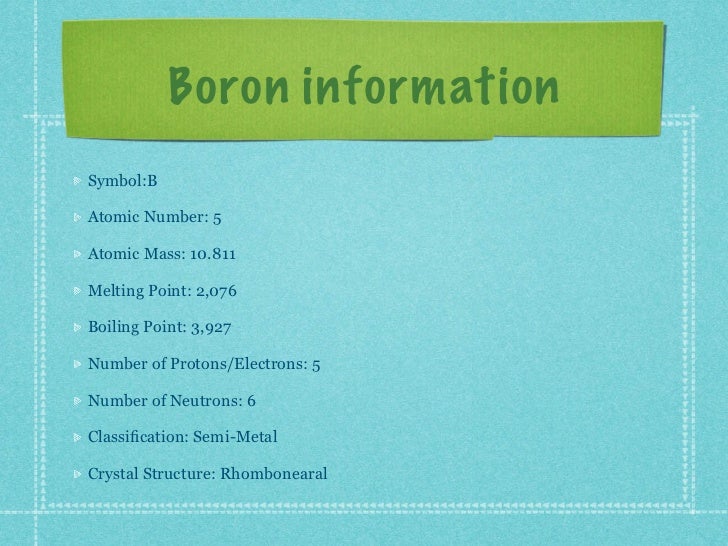 B boron