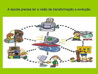 A escola precisa ter a visão de transformação e evolução.
 