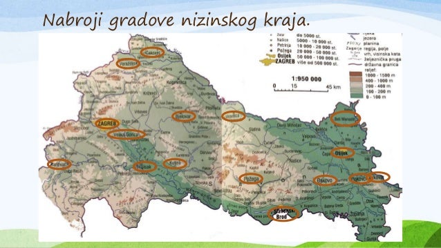 nizinska hrvatska karta Nizinski krajevi RH nizinska hrvatska karta
