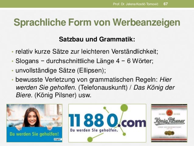 Spreache Der Werbung Und Werbeanzeigen Deutsch