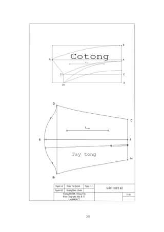30
Ngày../../..Người vẽ
Người KT
Đoàn Thị Quỳnh
Hoàng Quốc Chỉnh
Trường ĐHSPKT Hưng Yên
Khoa Công nghệ May & TT
Lớp MK8LC2
MẪU THIẾT KẾ
Tỷ lệ:
A
B
C
D
A1
C1
D1
AB
C
D
A1
B1
 