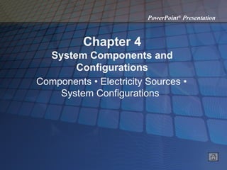 Chapter 4 System Components and Configurations Components • Electricity Sources • System Configurations  