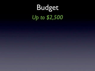 Budget
Up to $2,500
 