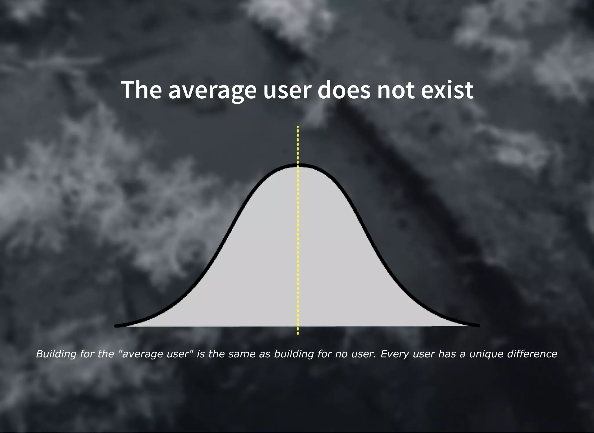 The average user does not existThe average user does not exist
Building for the "average user" is the same as building for no user. Every user has a unique difference
 